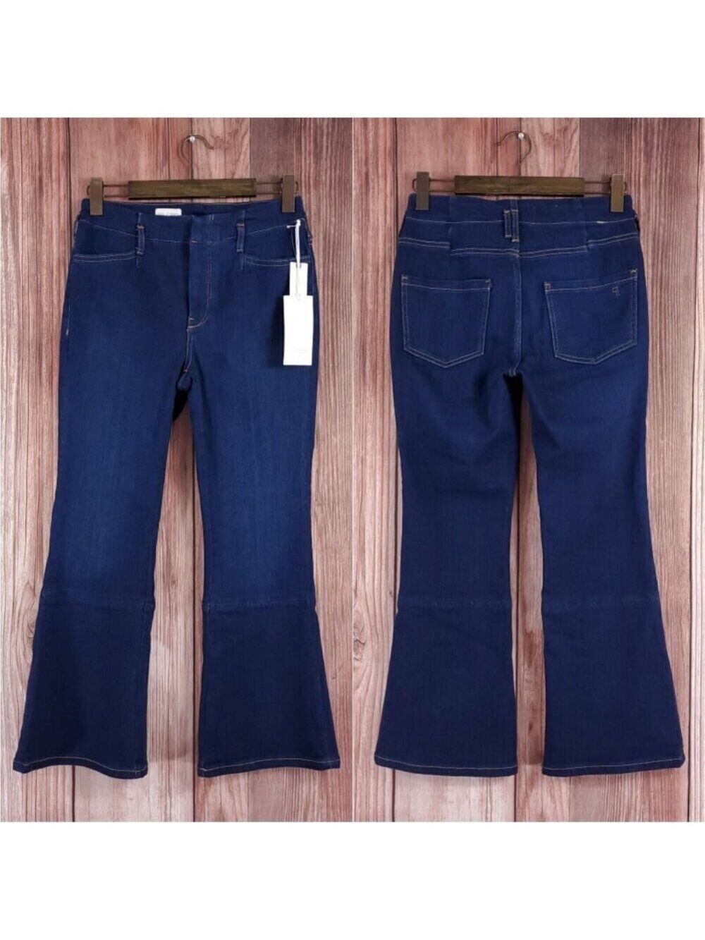 NWT Anthropologie Pilcro Womens Size 27 Blue Denim Flare Jeans Stretch